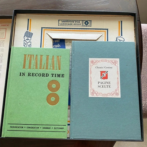 Vintage 1958 “Learn Italian in Record Time” Institute for Language Study Set - Picture 3 of 12